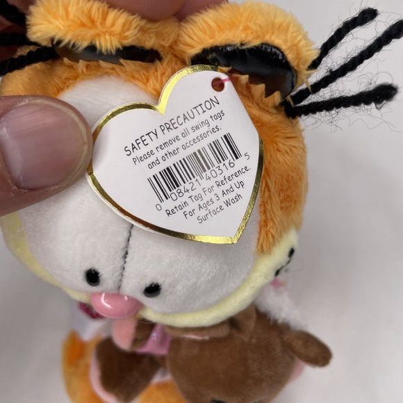 Vintage 10" TY Beanie Baby GOODNIGHT GARFIELD with Pooky Plush Tag Valentine - Picture 5 of 15